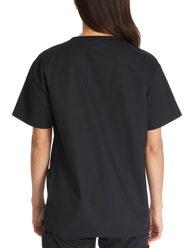 Dickies EDS 27 Inch Women's V-Neck Scrub Top Black