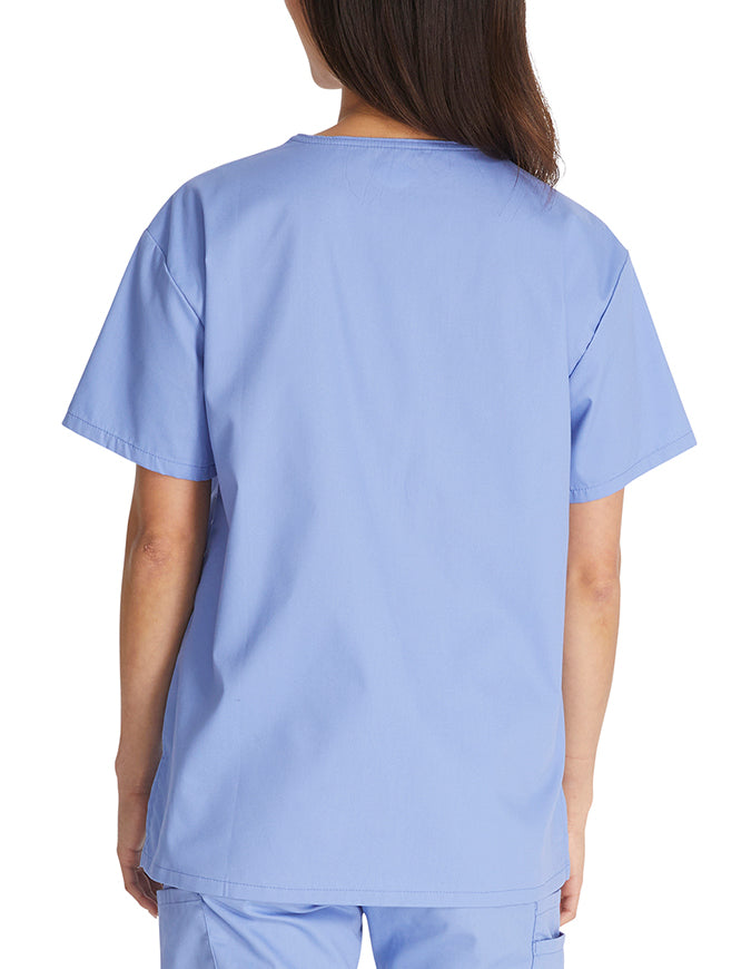 Dickies EDS 27 Inch Women's V-Neck Scrub Top -  Ciel Blue