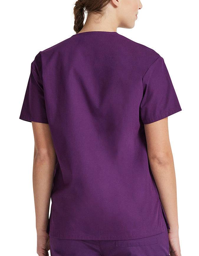 Dickies EDS 27 Inch Women's V-Neck Scrub Top -  Eggplant