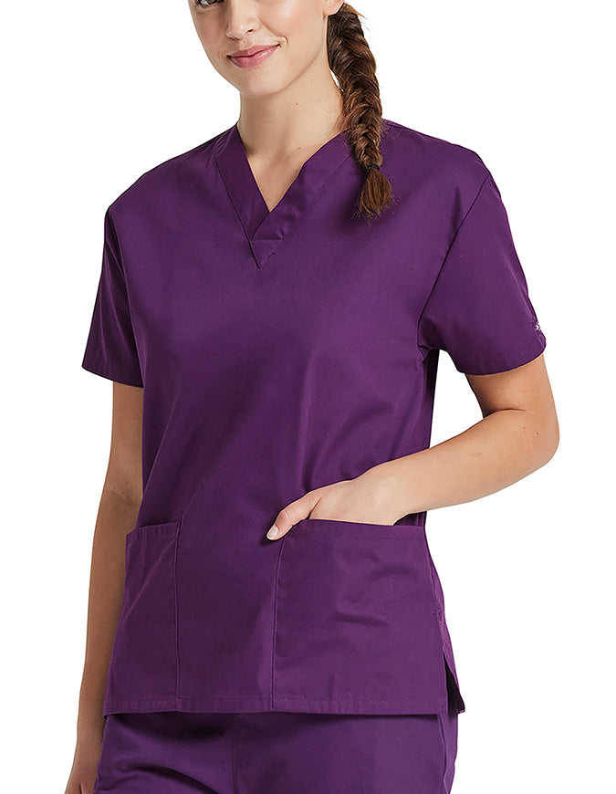 Dickies EDS 27 Inch Women's V-Neck Scrub Top -  Eggplant