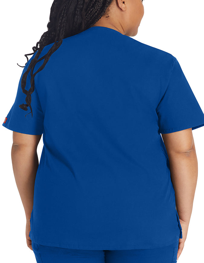 Dickies EDS 27 Inch Women's V-Neck Scrub Top Galaxy Blue