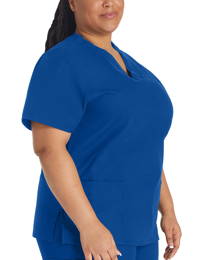 Dickies EDS 27 Inch Women's V-Neck Scrub Top Galaxy Blue