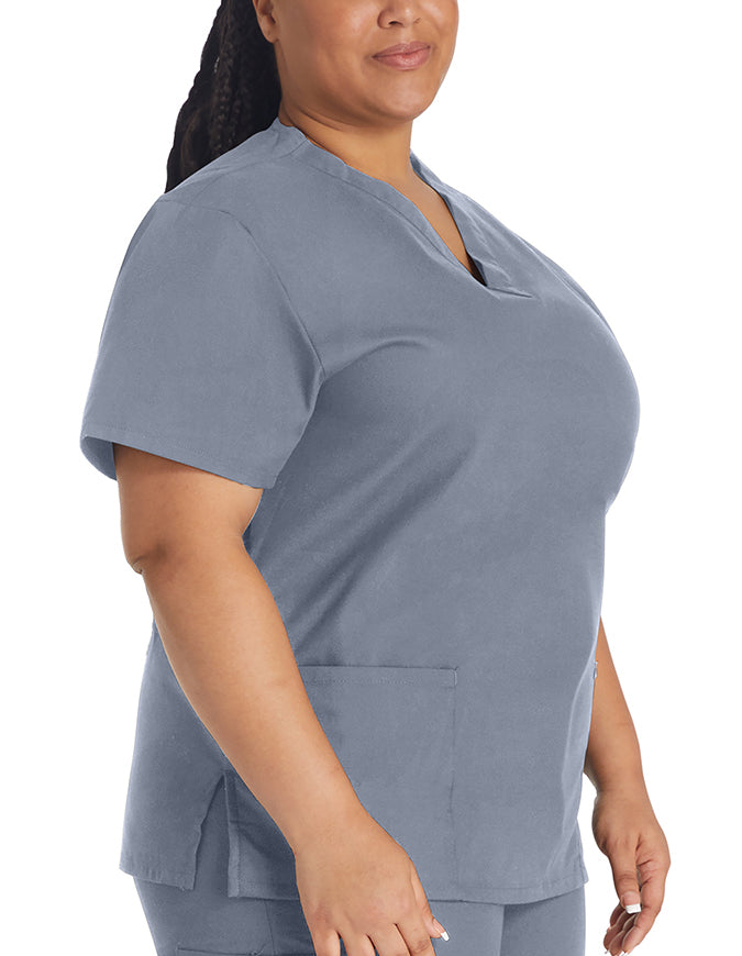 Dickies EDS 27 Inch Women's V-Neck Scrub Top Grey