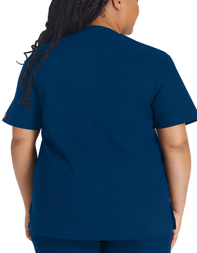 Dickies EDS 27 Inch Women's V-Neck Scrub Top Navy