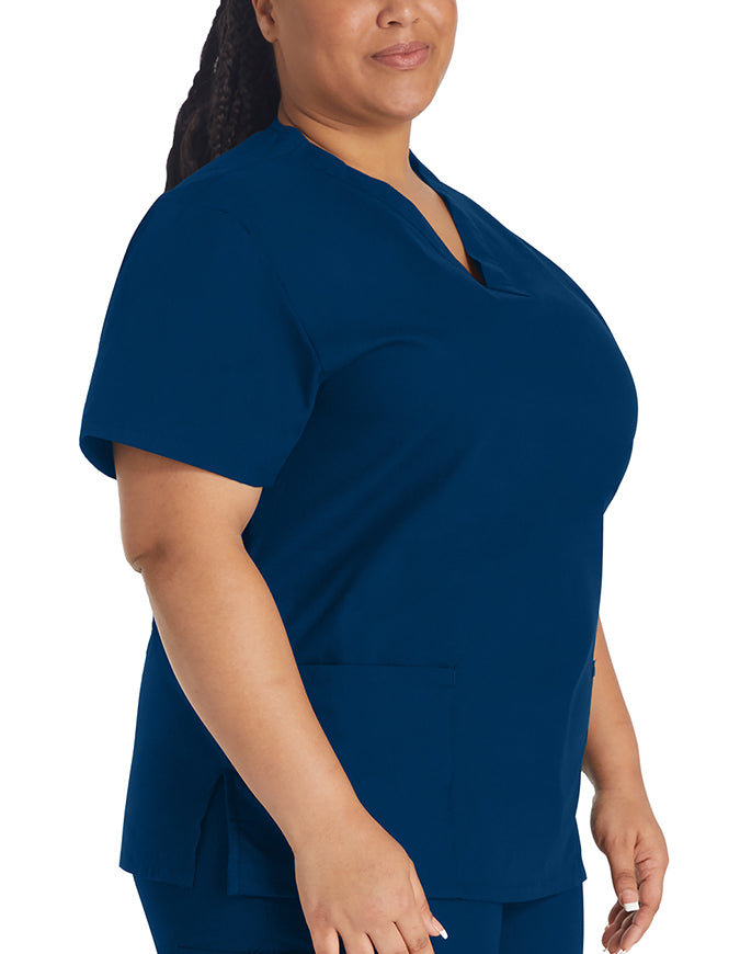 Dickies EDS 27 Inch Women's V-Neck Scrub Top Navy