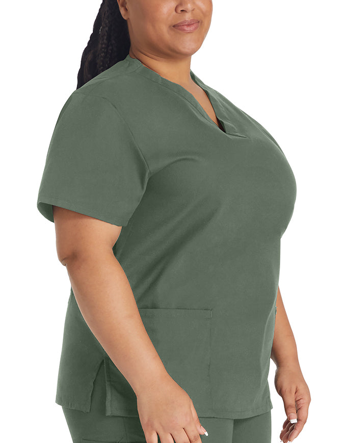 Dickies EDS 27 Inch Women's V-Neck Scrub Top olive