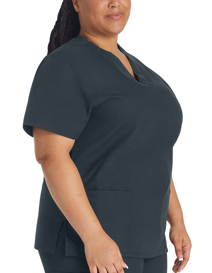 Dickies EDS 27 Inch Women's V-Neck Scrub Top Pewter