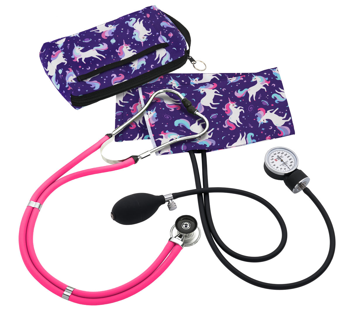 Prestige Sphygmomanometer/ Sprague Kit with Case - Unicorns Violet