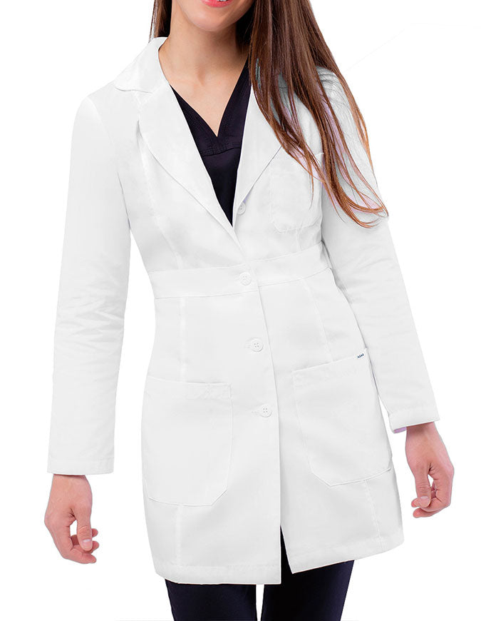 Adar 33 Inch Universal Women's Adjustable Belt Lab Coat - Whtie