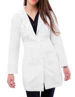 Adar 33 Inch Universal Women's Adjustable Belt Lab Coat - Whtie