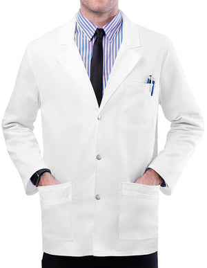 ADAR Pop-Stretch Men's 31 Inches Snap Front Lab Coat