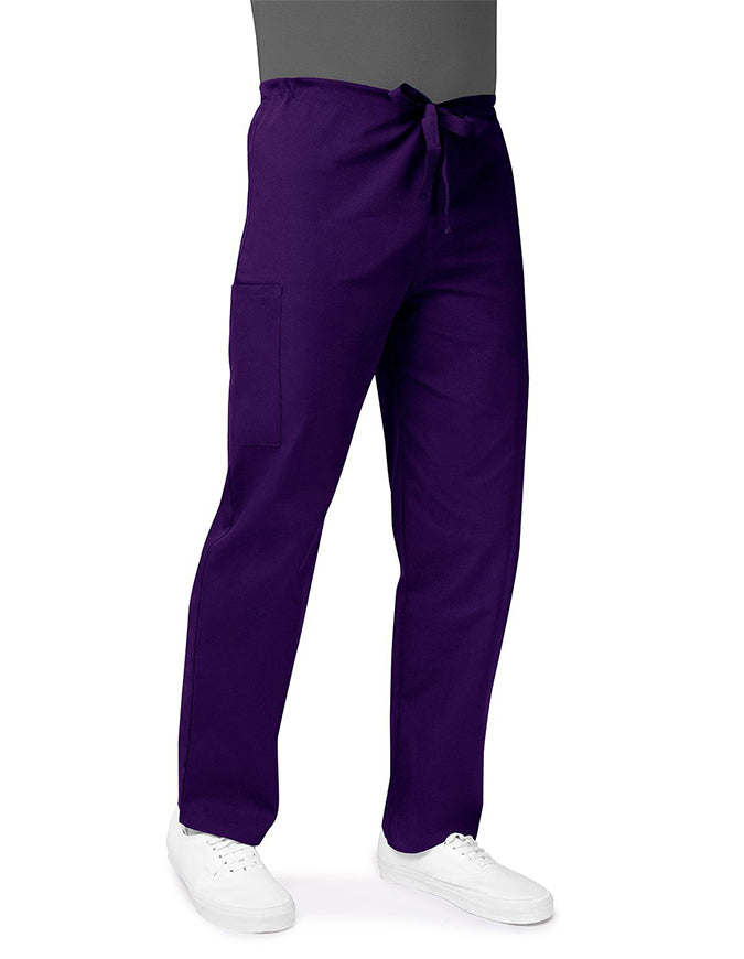 Adar Unisex Two Pockets Drawstring Scrub Pants Purple