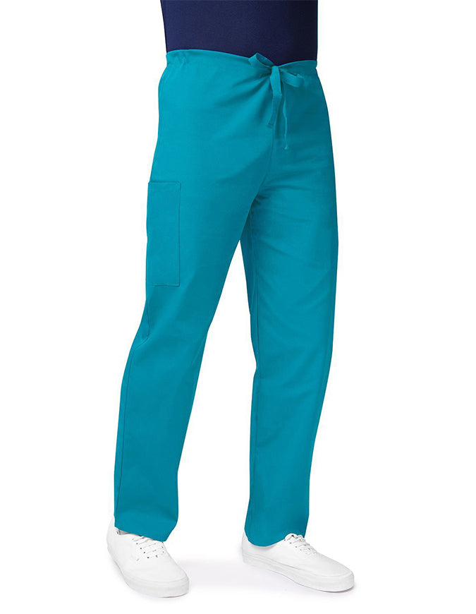 Adar Unisex Two Pockets Drawstring Scrub Pants Surgical Teal Blue