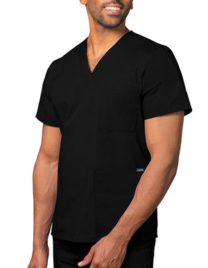 Adar 28.5 Inch Unisex V-Neck Nursing Scrub Top Black