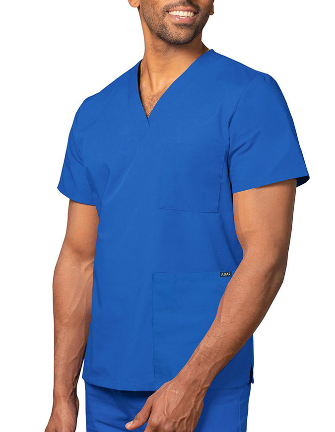 Adar 28.5 Inch Unisex V-Neck Nursing Scrub Top Regal Blue