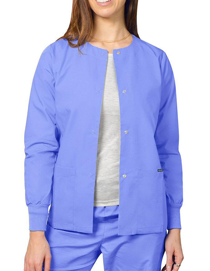 Adar 29 Inch Women's Two Pockets Warm Up Scrub Lab Jacket - Ceil Blue