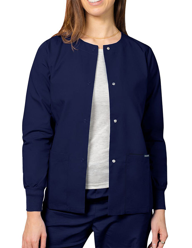 Adar 29 Inch Women's Two Pockets Warm Up Scrub Lab Jacket - Navy