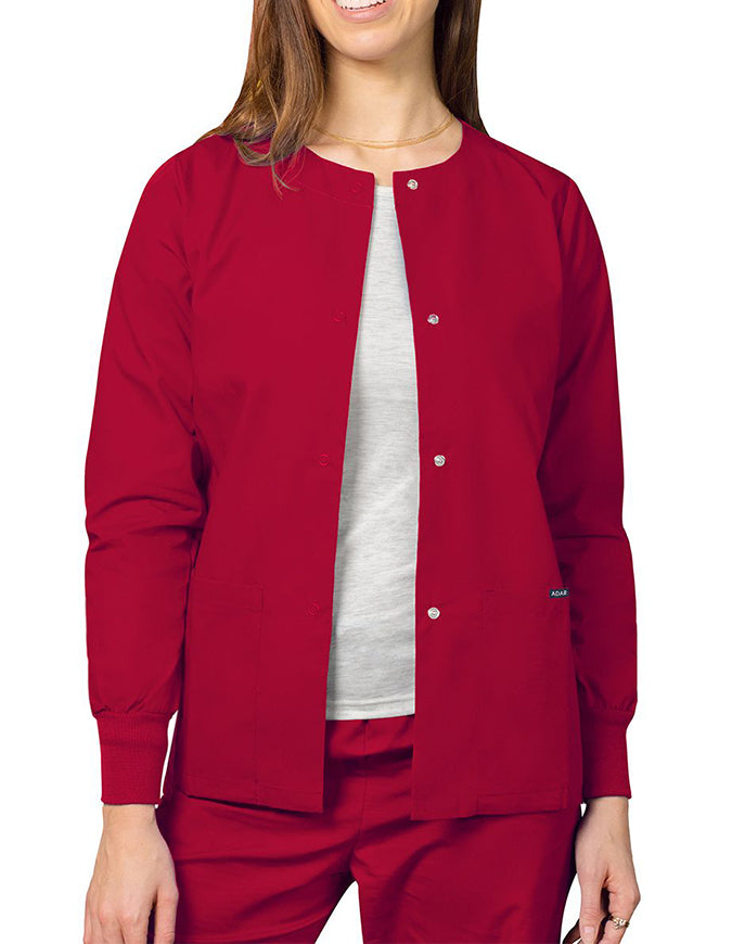 Adar 29 Inch Women's Two Pockets Warm Up Scrub Lab Jacket - Red