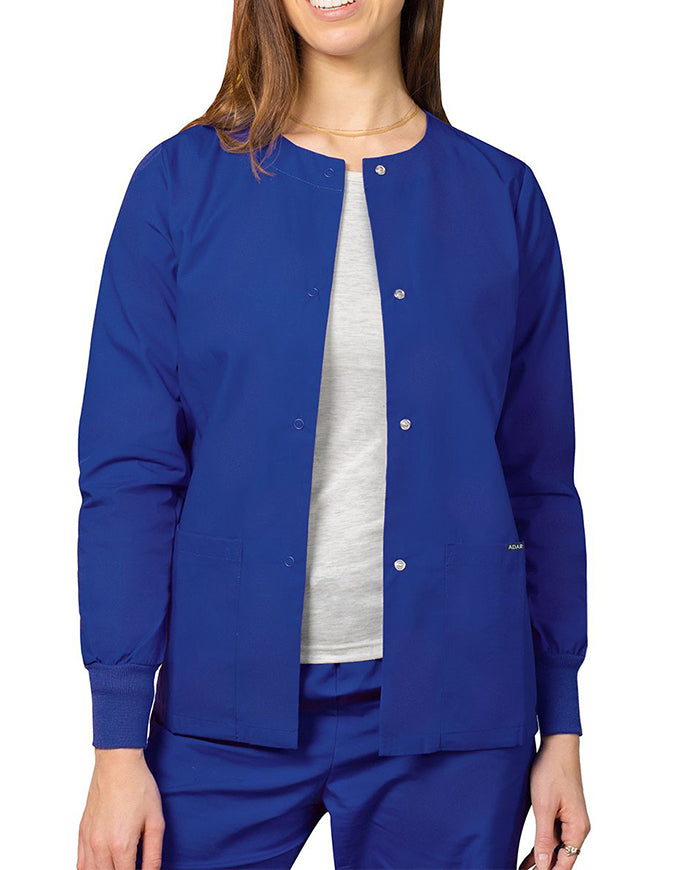 Adar 29 Inch Women's Two Pockets Warm Up Scrub Lab Jacket - Royal Blue