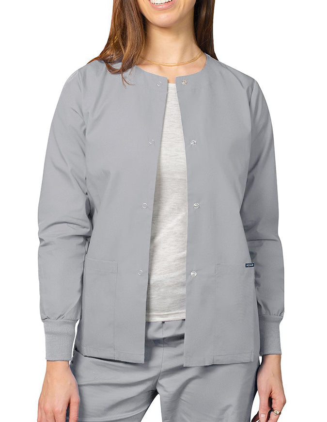 Adar 29 Inch Women's Two Pockets Warm Up Scrub Lab Jacket - Silver Gray