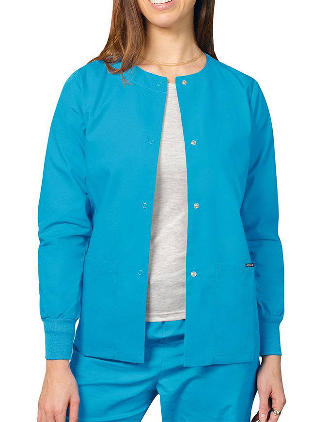 Adar 29 Inch Women's Two Pockets Warm Up Scrub Lab Jacket - Turquoise