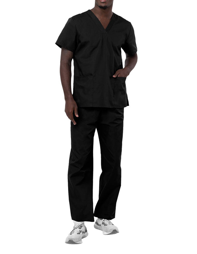 Adar Unisex V-neck Basic Scrub Set Black