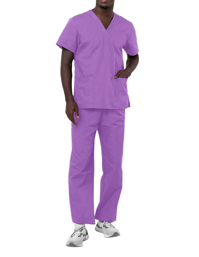 Adar Unisex V-neck Basic Scrub Set Lavender