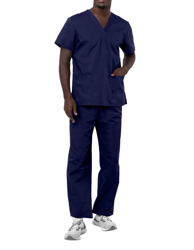 Adar Unisex V-neck Basic Scrub Set Navy