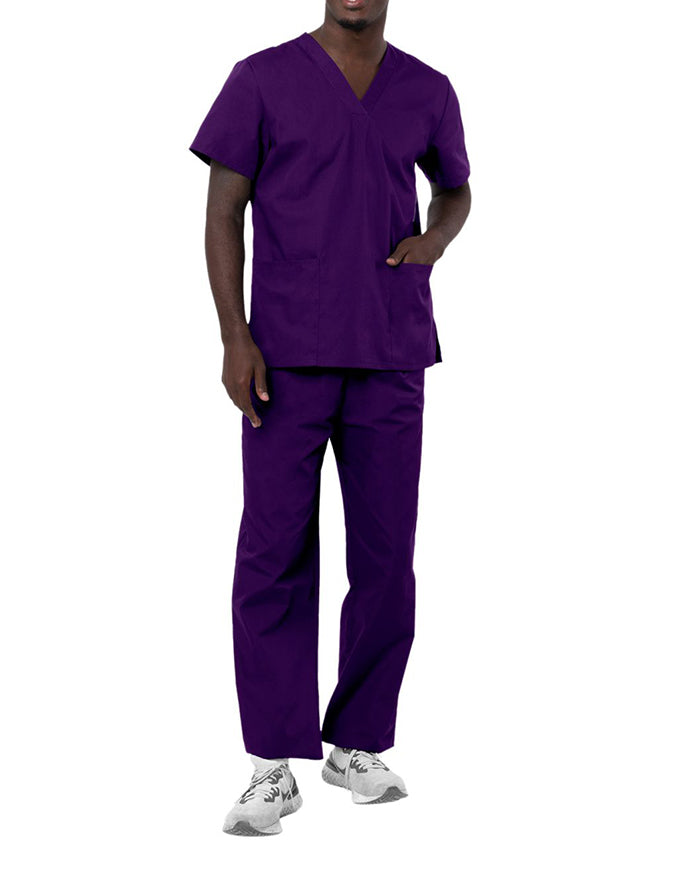 Adar Unisex V-neck Basic Scrub Set Purple