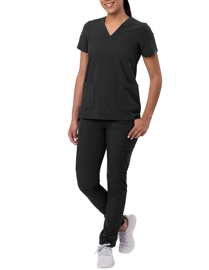 ADAR Addition Women's Go-Basic Scrub Set - Black