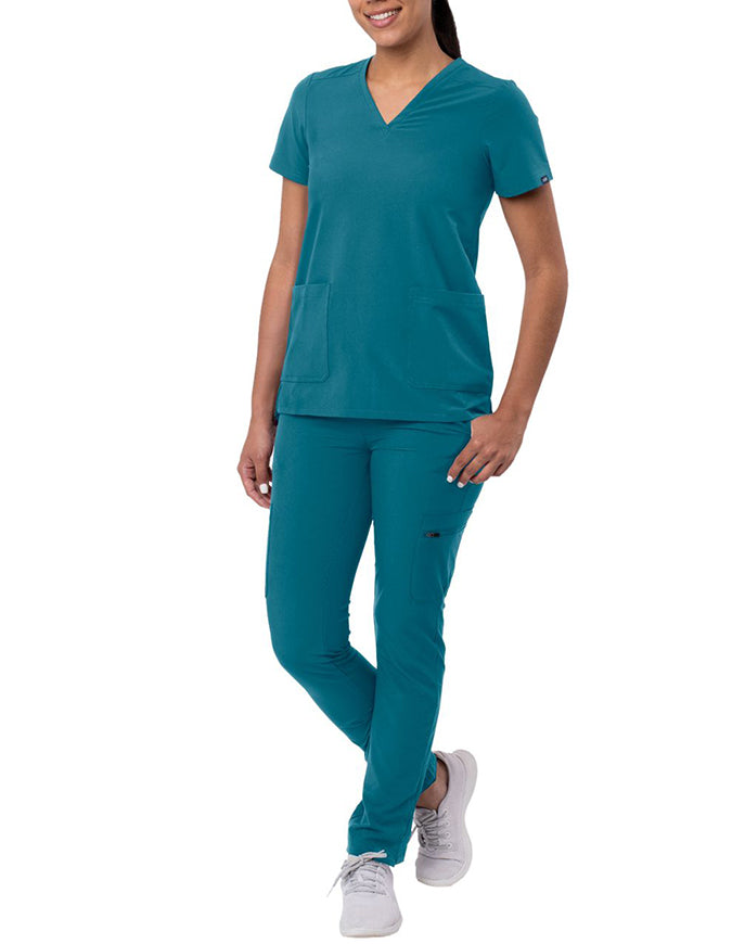 ADAR Addition Women's Go-Basic Scrub Set - Caribbean Blue