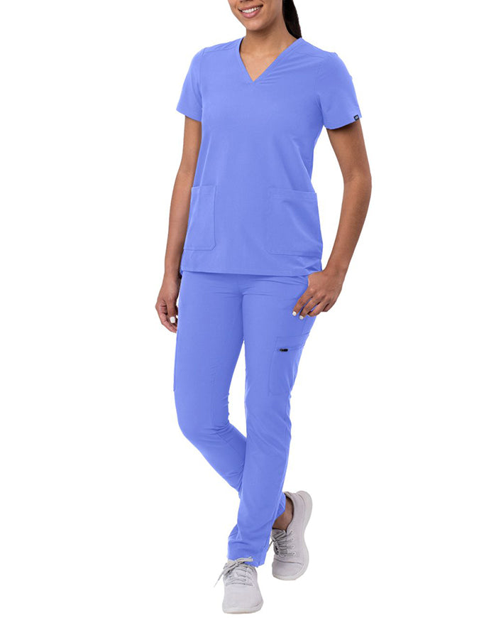 ADAR Addition Women's Go-Basic Scrub Set - Ciel Blue