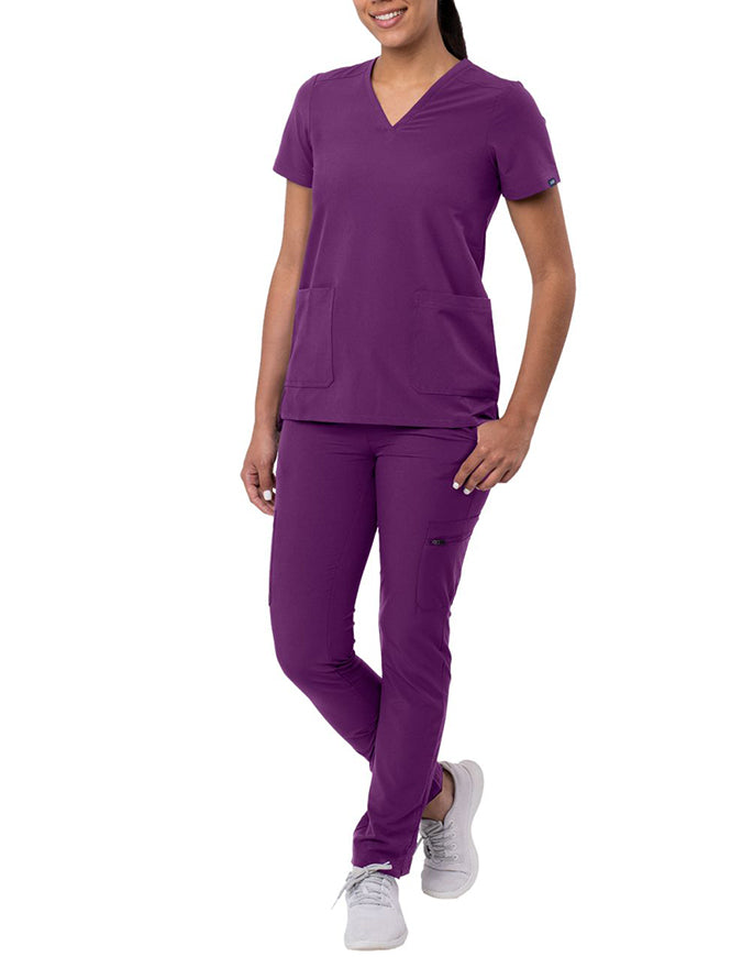 ADAR Addition Women's Go-Basic Scrub Set - Eggplant