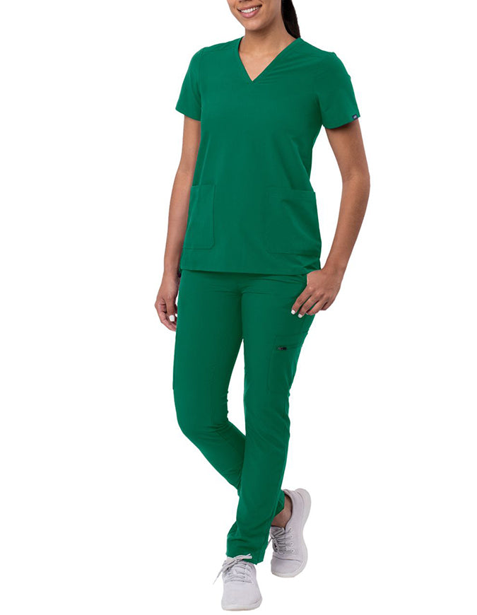 ADAR Addition Women's Go-Basic Scrub Set - Hunter Green