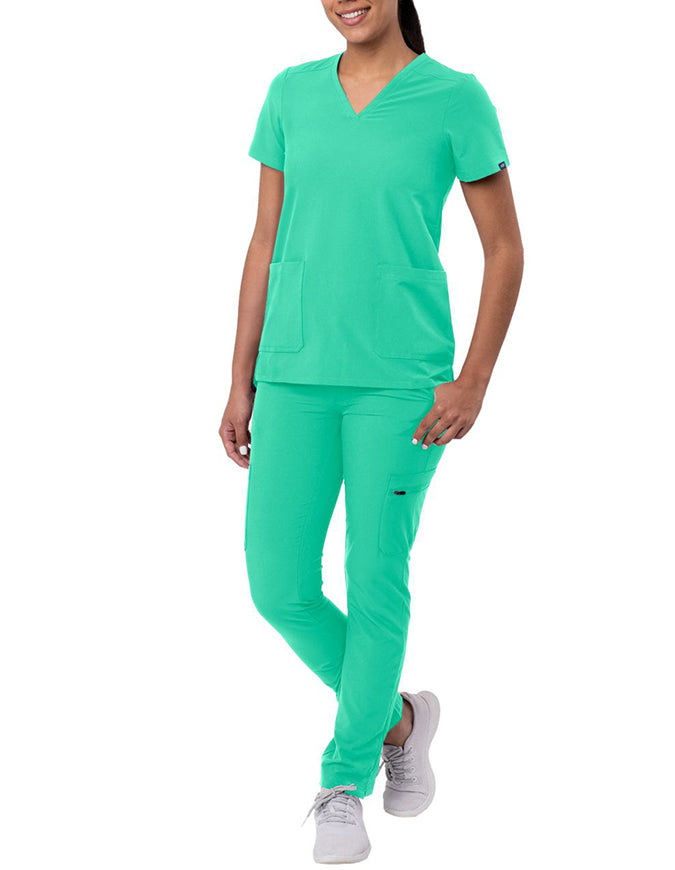 ADAR Addition Women's Go-Basic Scrub Set - Sea Glass