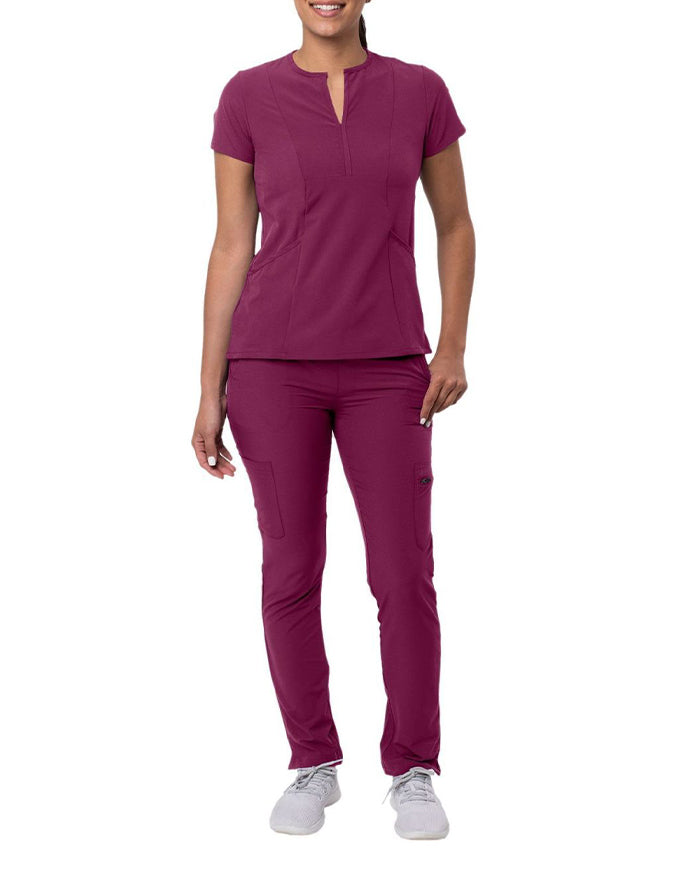 ADAR Addition Women's Go-Higher Scrub Set - Wine