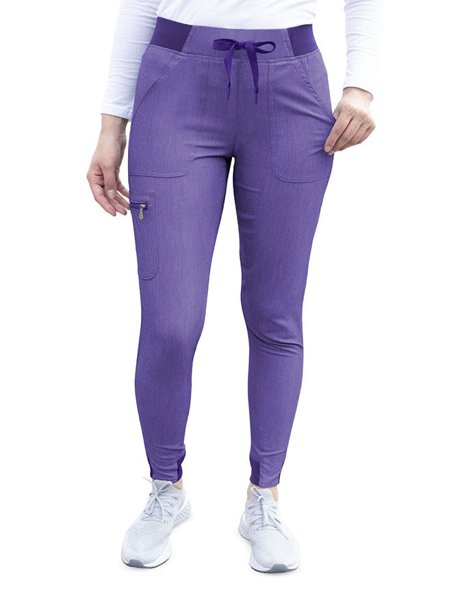 Adar Pro Women's Yoga Jogger Skinny Pant -  Heather Grape