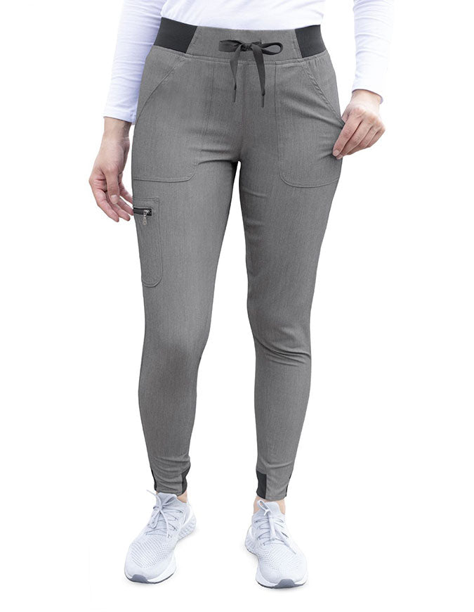 Adar Pro Women's Yoga Jogger Skinny Pant -  Heather Grey