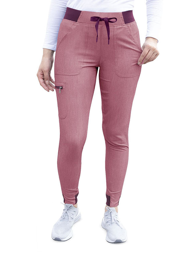 Adar Pro Women's Yoga Jogger Skinny Pant - Heather Wine