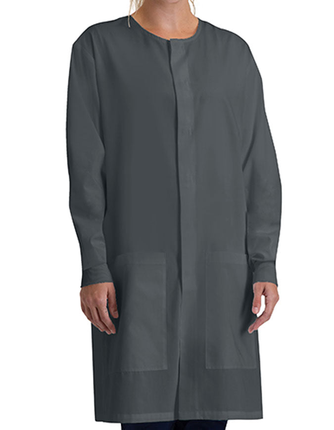 Barco Essentials Unisex Dental Round Neck Lab Coat - Pewter