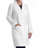 Barco Essentials Women's Notched Collar 34 inches Lab Coat - White