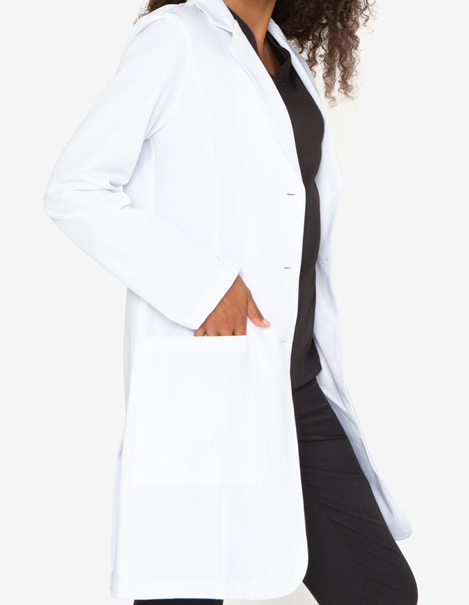 Grey's Anatomy 35 Inch Women's Two Pocket Stretch Medical Lab Coat - White