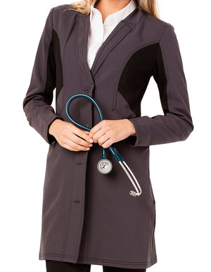 Careisma Fearless Womens 33 Inches Black Contrast Scrub Lab Coat