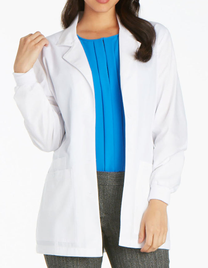 Free Embroidery 30 Inch Three Pockets Womens Short Medical Lab Coat