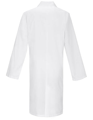 40 Inch Three Pockets Free Embroidery Unisex Long Laboratory Coat - White