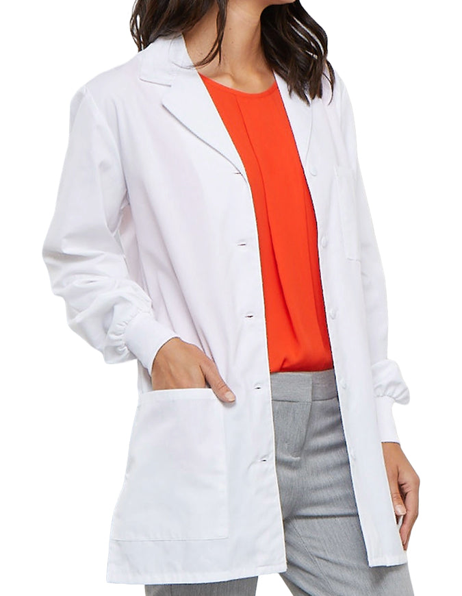 Cherokee 32 Inch Women's Rib Knit Cuff Short Laboratory Coat