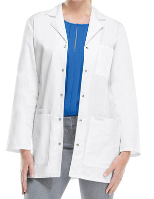 Cherokee 32 Inch Women's Snap Front White Lab Coat