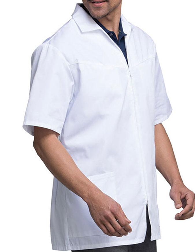 Cherokee Med-Man 32 Inches Four Pockets Zip Front White Scrub Jacket