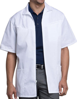 Cherokee Med-Man 32 Inches Four Pockets Zip Front White Scrub Jacket