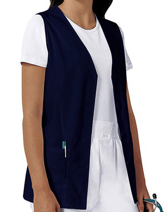 Cherokee 29 Inch Women's Button Front Nurse Vest - Navy